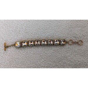 CHLOE ISABEL RETRO GLAM SQUARE-CUT CRYSTAL BRACELET FLAWLESS 7-8 in